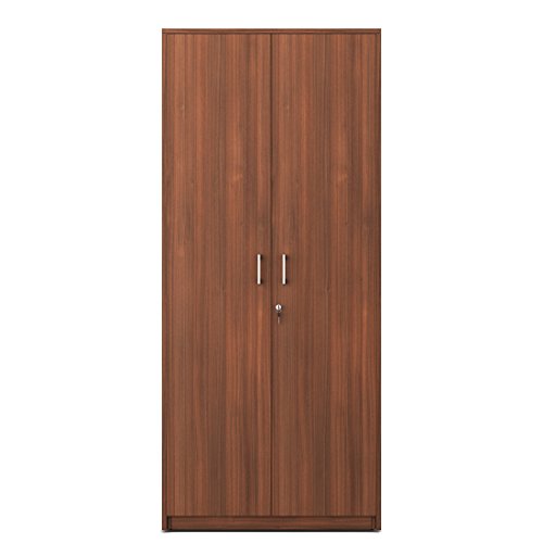 Image of Spacewood Value Wardrobe | 3 Year Warranty | Almirah, Cupboard, Almari, 2 Door Wardrobe, 1 Drawer (1 Lock Drawer) and 1 Hanging Space|Engineered Wood| Walnut Rigato