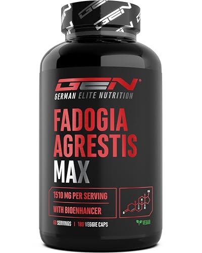 Fadogia Agrestis Max - 180 vegane Kapseln - 1510 mg pro Tagesdosis - Mit schwarzem Pfeffer Extrakt & Bioenhancer - Hochwertige Extraktformel - Ohne unnötige Zusätze
