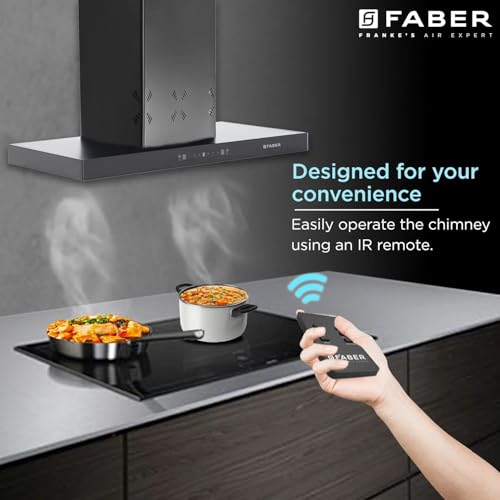 Image of Faber Cygnus 90cm 1400m /hr Autoclean Filterless T-Shape Chimney|Built-In Oil Collector|Odour Sensor|Touch & Gesture Control|12Yr Motor,5Yr Comprehensive Warranty by Faber | HOOD CYGNUS IN3DHCSCFLBK90