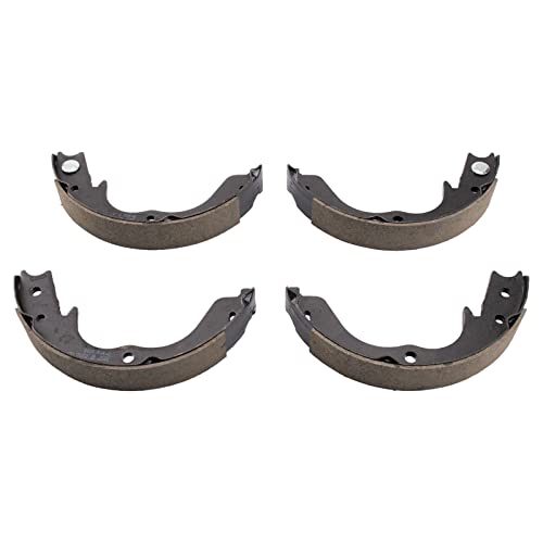 Image of TRQ Rear Brake Pad and Rotor Set Ceramic Parking Brake Shoe Compatible with 2008-2013 Subaru Impreza