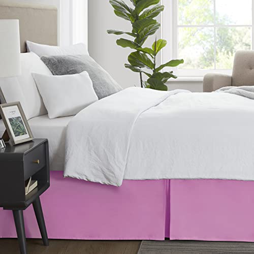 Image of Nestl Light Pink Bed Skirt Cal King Size - Cal King Bed Skirt 14 Inch Drop - Brushed Microfiber Bed Skirts - Hotel Quality Pleated Bed Skirt - Shrinkage & Fade Resistant