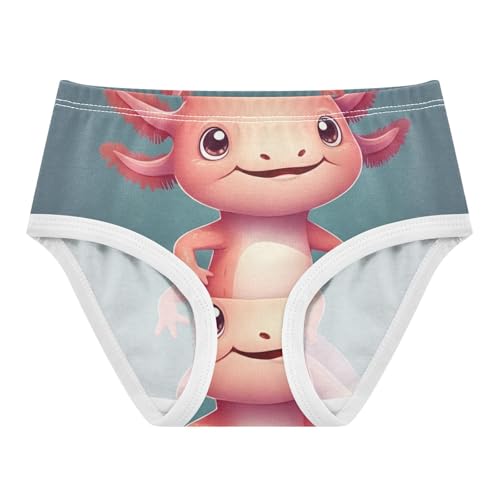 Cute Pink Axolotl Cartoon Toddler Girls Underwear 2t Cotton Cute Panties Girl Print Undies Kids Briefs