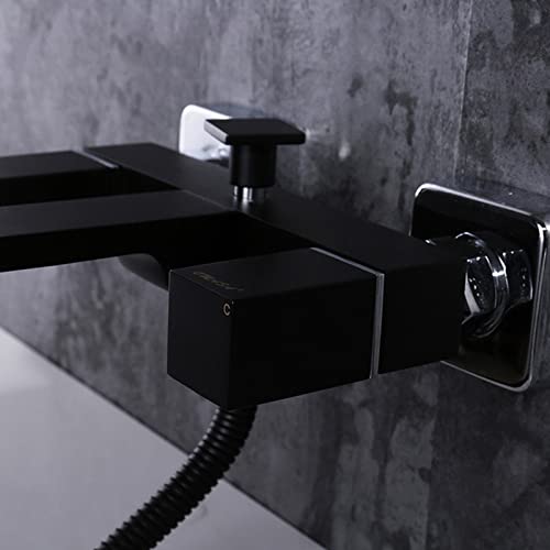 Mitigeur mural cascade noir mat robinet de baignoire durable