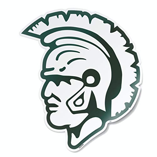 Image of Collegiate NCAA Car Decal Made from Premium Weatherproof Vinyl (Michigan State Vintage Helmet - White)