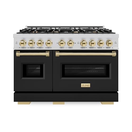 ZLINE Autograph 48" Dual Fuel Range with 8-Burner Cooktop