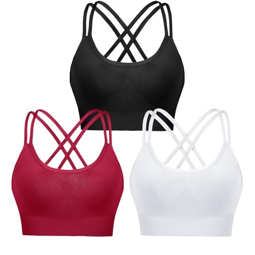 Brassière de sport sans armature rembourrée pour yoga et fitness du S au XL
