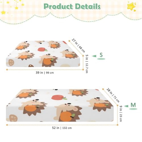 Drap-housse imperméable berceau hérisson marron pour de douces nuits