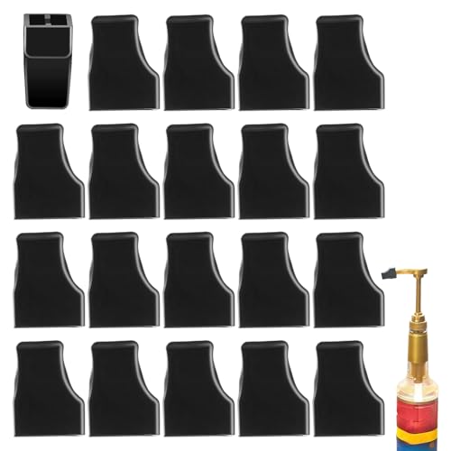 Syrup Pump Caps, Leak-Proof Silicone Covers, 0.98x0.71x0.47 Inches Flexible Material, Pump Top Protectors for Glass Bottles, Cafe, Coffee Bar, Ice Cream Shop, Transparent