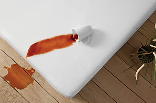 YATAS BEDDING Microfit Waterproof Mattress Protector, Vinyl Free Mattress Cover, Noiseless Soft & Long-Lasting Bed Protector, 90° Machine Washable, White (Queen Size - 14'' Depth) - 59