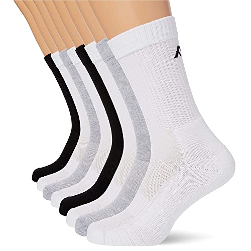 FM London (8er-Pack) gepolsterte Unisex-Sportsocken | Comfort Fit Damen und Herren Sportsocken mit verstärkter Ferse und Zehen | Geruchsresistente Turnsocken | Schwarze, Grey und weiße Socken Cover