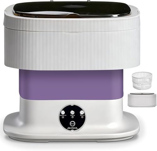 Ruycllo Mini lavadora lavadora – 10 L plegable lavadora con función centrifugado, pantalla táctil y 3 modos de lavado, lavadora de camping para viajes, estudiantes, autocaravana