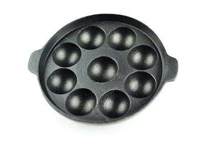 Cast Iron 12 Pits Paniyaram Pan, for Home, Round
