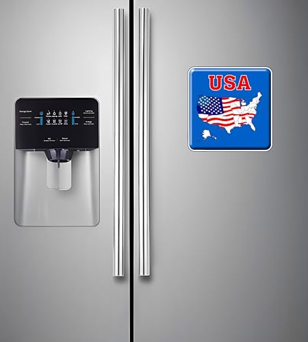 Image of Gift Me Bazar Country Fridge Magnet for Home Kitchen Refrigerator Door Stylish Decor Multicolored Souvenir Gift | Country Theme MDF Wooden Fridge | Souvenir Travel Magnets (USA Fridge Magnet)