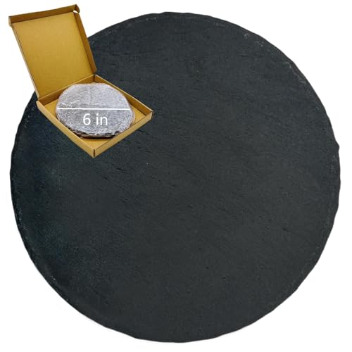 Reptile Basking Platform 6.0IN Turtle Rock Slate Plate Food Bowl Feeding Dish Tortoise Bathing Resting Terrace for Bearded Dragon Chameleon Gecko Snake Lizard Frog Newt