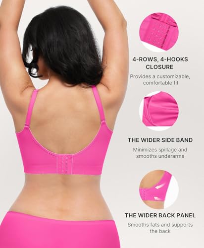 Image of SHAPELLX Wireless Bra Adjustable Straps Comfy Bra Lounging Everyday Bras | Wire-free, light support, unpadded, second-skin comfort, 4-row hook, seamless, back smoothing, for lounge sleep daily wear