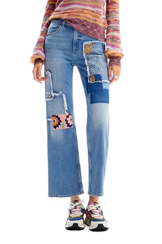 Desigual Jean Long en Jean pour Femme, Bleu, 40