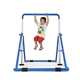 ☝CUBIERTAS ANTIDESLIZANTES: Hay cuatro cubiertas antideslizantes para los pies y una base grande en la parte inferior del tubo del pie de las barras gimnasia niños, que puede mantener la torre de fitness estable y cerca del suelo, proteger la barra horizontal del deslizamiento y proteger la piso de ser rayado