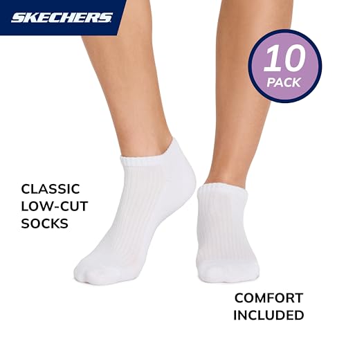 Skechers Women's 10-Pack Half Terry Classic Low Cut Socks, Comfort-Fit & Cushioned Footbed2