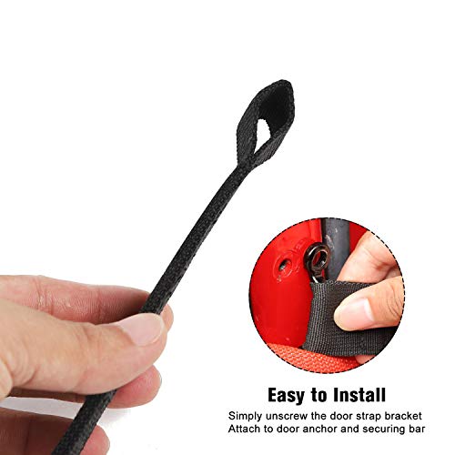 Correa de puerta resistente JeCar de 2 piezas en negro para Jeep Wrangler 4
