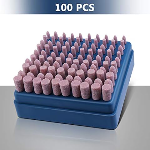 UEETEK 100 stücke 3mm Schaft Schleifdorn Montiert Schleifen Polierwerkzeug (Rosa) Cover