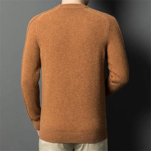 Men Wool Clothing Knit Tops O Neck Jumpers Sweater Warm Basic Thick for Solid3