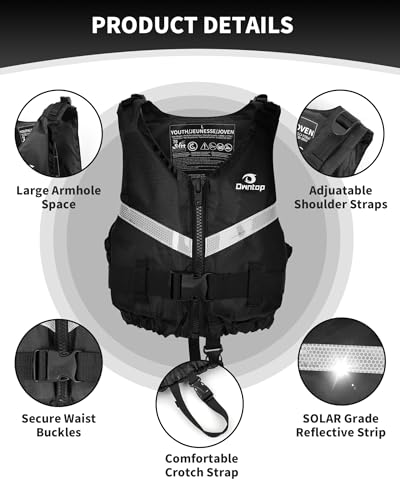 Image of Owntop Swim Jacket Kids Adults | Super-Thin & Lightweight | Comfortable Crotch Strap | Easy-to-spot Colors | Swimming Training, Kayak, Boating