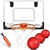 Premium Boost über der Tür Basketballkorb Wandhalterung Set Backboard Metallrand (8 “) Hängebrett mit 16CM Gummi Basketballs Fun Sportspiel für Kinder Erwachsene Outdoor Indoor Office Home (40CMx30CM)