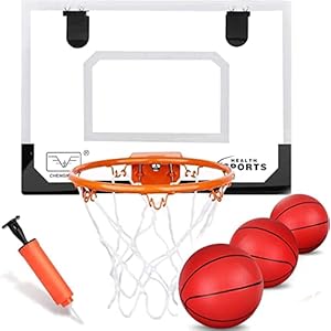 Premium Boost über der Tür Basketballkorb Wandhalterung Set Backboard Metallrand (8 “) Hängebrett mit 16CM Gummi Basketballs Fun Sportspiel für Kinder Erwachsene Outdoor Indoor Office Home (40CMx30CM)
