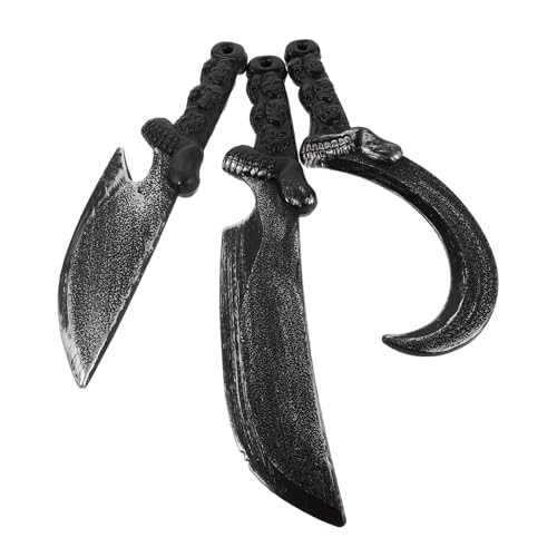 FOMIYES 3pièces Couteau Factice Décoratif Plastique Faux Couteau pour Cosplay Halloween Accessoire de Costume pour Fête Costumée de Pirate