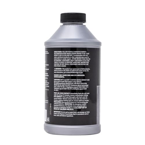 Valvoline DOT 3 & 4 Synthetic Brake Fluid with High Boiling Point, Corrosion Protection, Vapor Lock Resistance, Compatible with ABS, Disc and Drum Brake Systems, 12oz