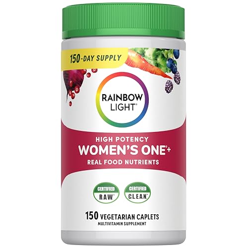 Rainbow Light Womens One High-Potency Daily Multivitamin, Womens Multivitamin Provides High-Potency Immune Support, With Vitamin C, Biotin and Ashwagandha, Vegetarian, 150 Count