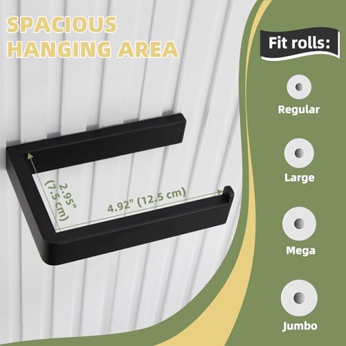 Image of APLusee Matte Black Square Toilet Paper Holder for Restroom, Wall Mounted