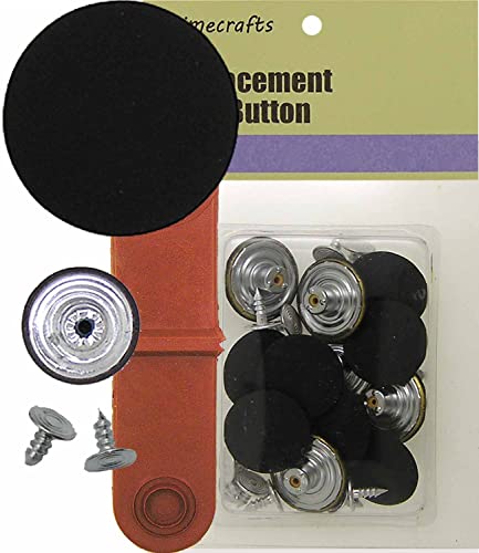 20 mm No-Sew Jean Tack Buttons w/Tool (Solid Black) CT. 12