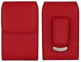 (RED/VERTICAL1) Classic Carry Pouch case with Belt Clip for Dexcom G6 Mobile CGM Receiver