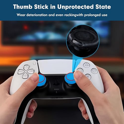 Image of Like Star Silicone Thumb Grip Caps, Anti-Slip Controller Joystick Cap Covers, Luminous Anti-Scratch Analog Stick Caps Compatible with PS4 / PS5 / Xbox 360 / Xbox One (Pack 4)