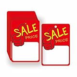 Paquete de 100 etiquetas de precio de venta, etiquetas de venta al por menor de 2 x 3 pulgadas, carteles de venta y venta de negocios