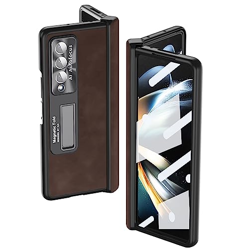 Housse Galaxy Z Fold 5 antichoc protège écran et charnière café