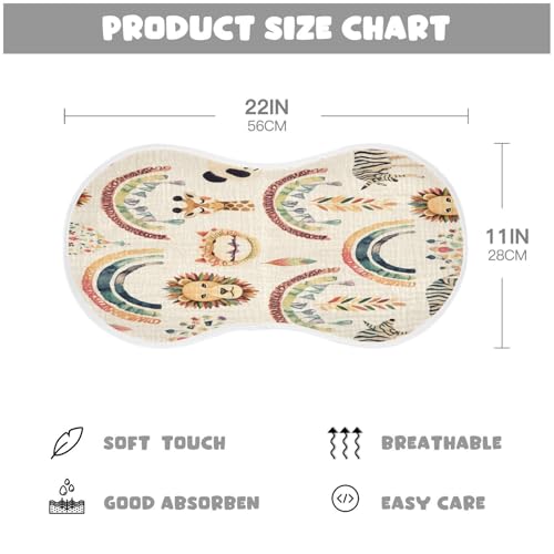 Kigai Boho Animals Baby Burp Cloths Extra Soft and Absorbent Burping Rags Cotton Burping Clothes Baby Washcloths for Newborn Boys Girls - 1 Pack4