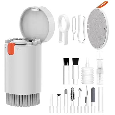 Laptop Screen & Keyboard Cleaning Kit - 20-in-1 Cell Phone, AirPod, Electronics Cleaning Kit for Mobile Phones, Tablets, Computers, Computer Monitors, TV & Camera Lenses - White