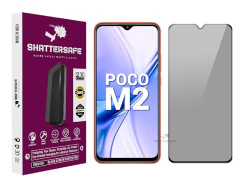 Image of Anti-Spy Privacy Tempered Glass Compatible For Poco M2 / M3 [Pack of 1]. 9H Hardness, Anti-Scratch, Edge-to-Edge Protection With Easy Installation Kit & Case Friendly Fit.