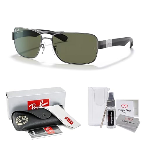 Ray-Ban RB3522 Square Sunglasses For Men +BUNDLE with ACCESSORY EYEWEAR KIT2