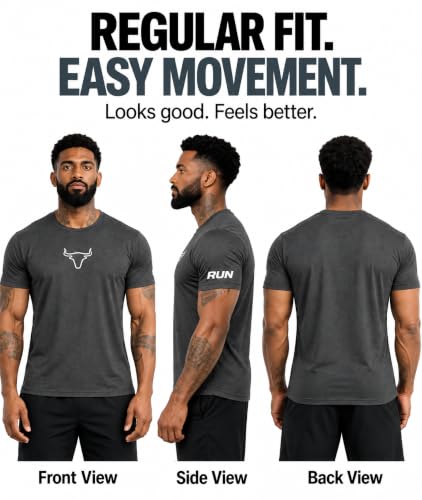 Image of Peppyzone Quick Dry Sports T Shirt for Men | Lightweight Breathable Gym T-Shirt | Regular Fit Workout Tee for Running, Training & Everyday Activewear