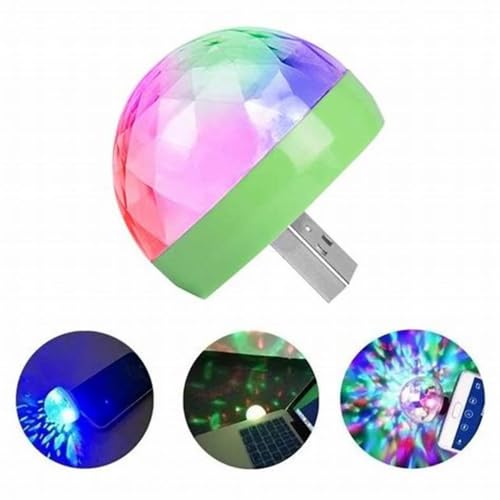 Mini Bola de LED Maluca USB para Celular, Luzes Cintilantes Giratórias e Pulsantes