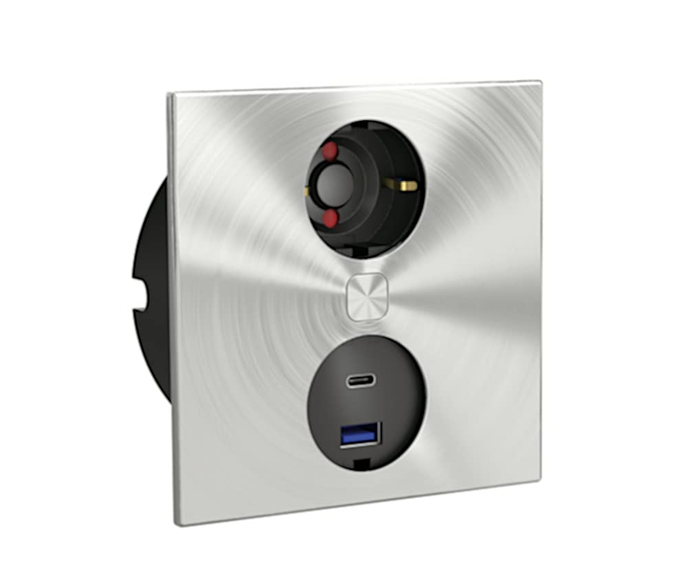 Duplex E Steckdosenelement mit Doppel USB-Charger/USB-A/USB-C/Einbausteckdose