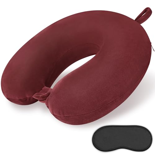 Image of Travel Neck Pillow Memory Foam U Shape Neck Pillow for Travel Pillow Comfortable Head Neck Support Airplane Pillow for Traveling Car Home Office Travel Neck Flight Pillow