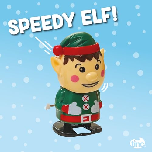 Tinc Set of 3 Christmas Wind Up Toys (Sweet Gingerbread Man, Merry Elf and Cute Gonk), Multicolours - Image 4