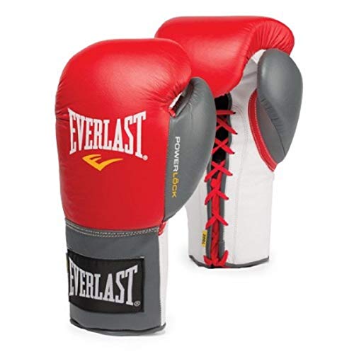 Everlast 2200256 Powerlock Training Gloves (Laced) Red/Grey 16oz