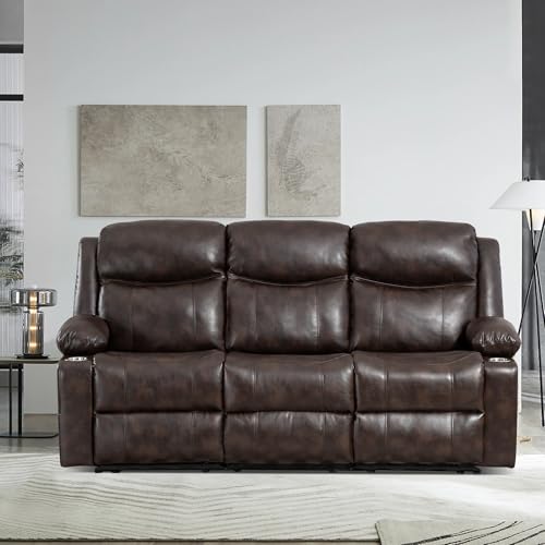 CALIVIA Manual Reclining 3-Seater Sofa...