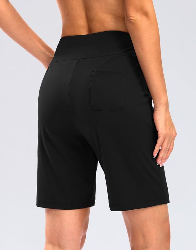 Bermuda Shorts for Women with Pockets Womens 7" High Waisted Long Shorts for Athletic Workout Casual - Image 3