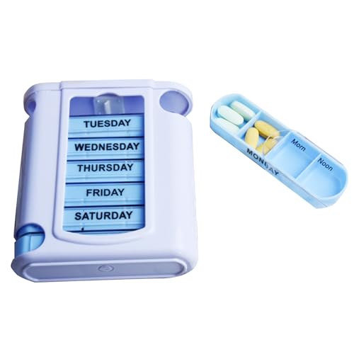 Blue Weekly Pill Organizer - 7 Day Pill Box | Medicine Case | 4 Compartments 28 Grid Medicine Planner Case | Tablettenbox | Tablet Storage Box | Daily Tablet Organizer for Evening or Night Pills Blue Weekly Pill Organizer - 7 Day Pill Box | Medicine Case | 4 Compartments 28 Grid Medicine Planner Case | Tablettenbox | Tablet Storage Box | Daily Tablet Organizer for Evening or Night Pills